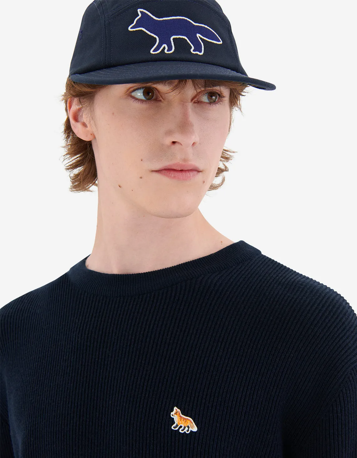 Men's Baby Fox Patch Relaxed Pullover Navy