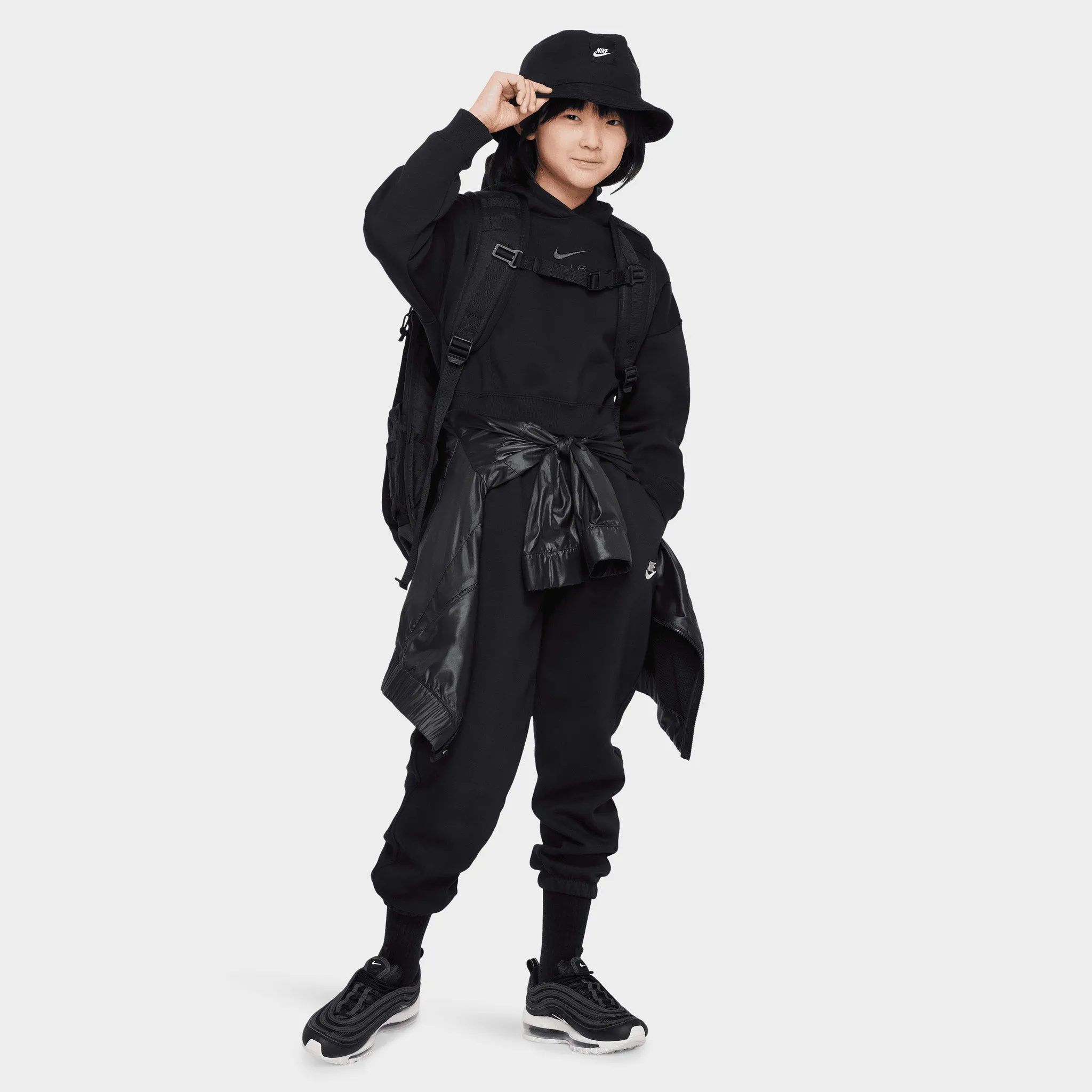 Nike Junior Girls' Club Fleece Loose Pants / Black