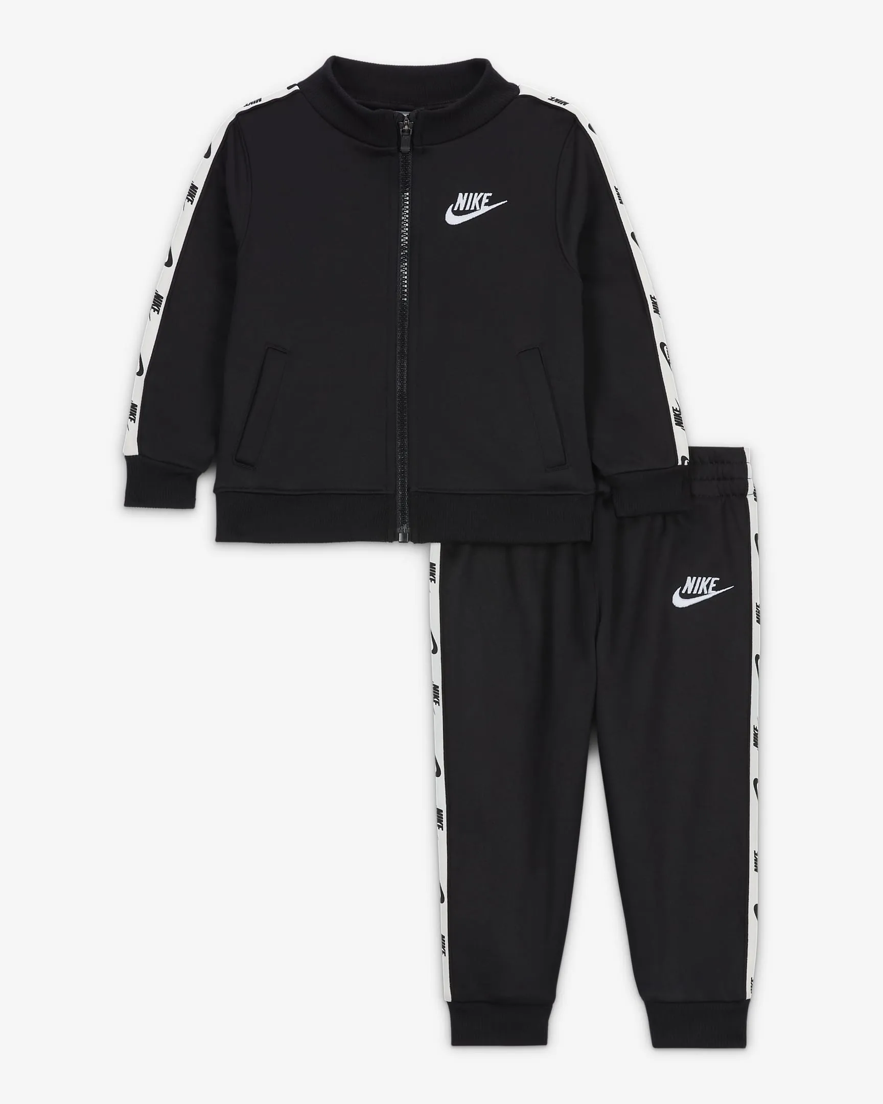 NIKE KID'S LOGO DRI-FIT TAPING BLACK TRACKSUIT SET