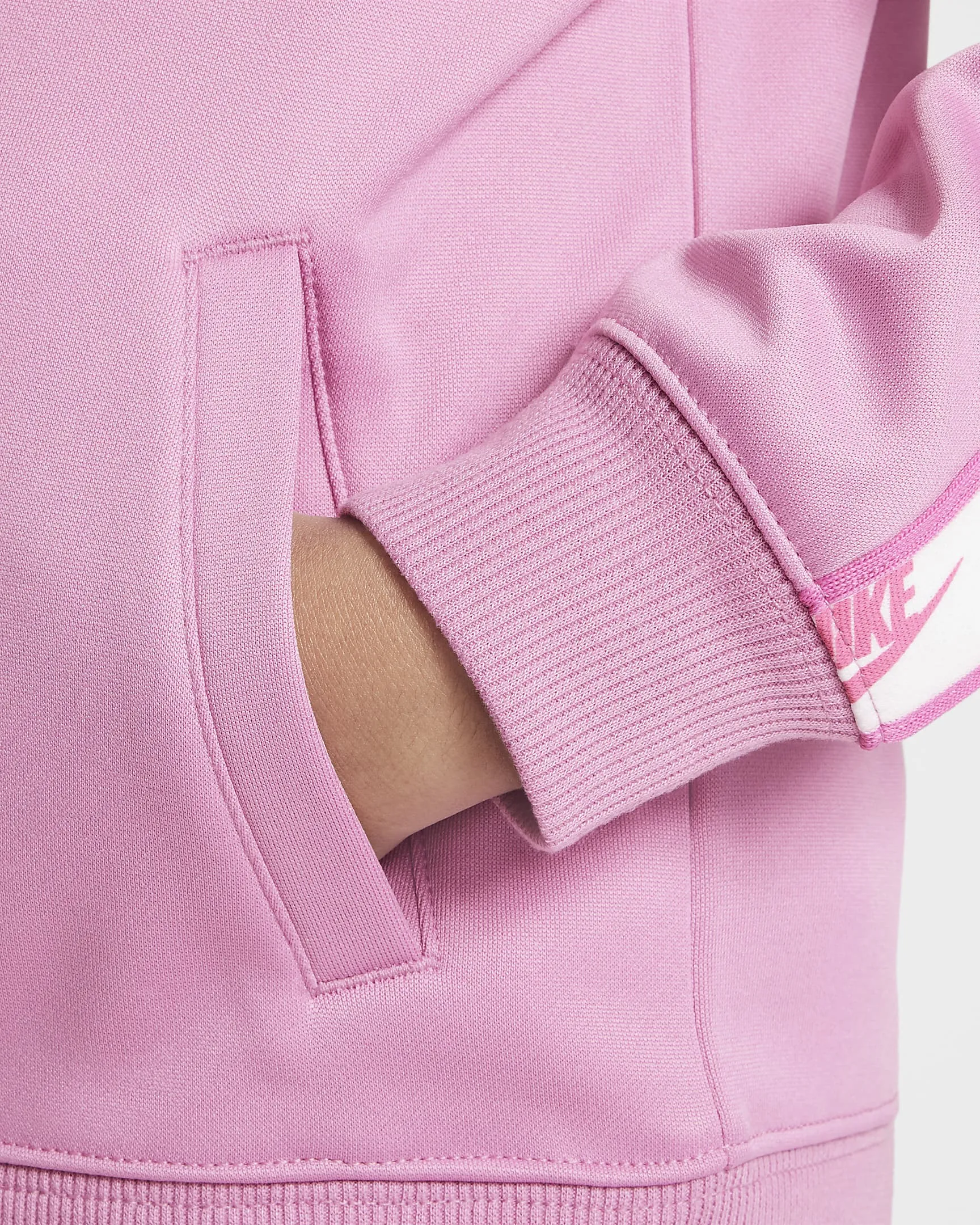 NIKE KID'S LOGO TAPING FUCHSIA FULL ZIP TRACKSUIT SET