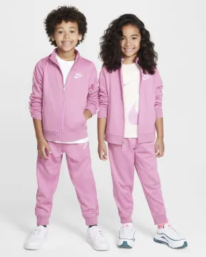 NIKE KID'S LOGO TAPING FUCHSIA FULL ZIP TRACKSUIT SET