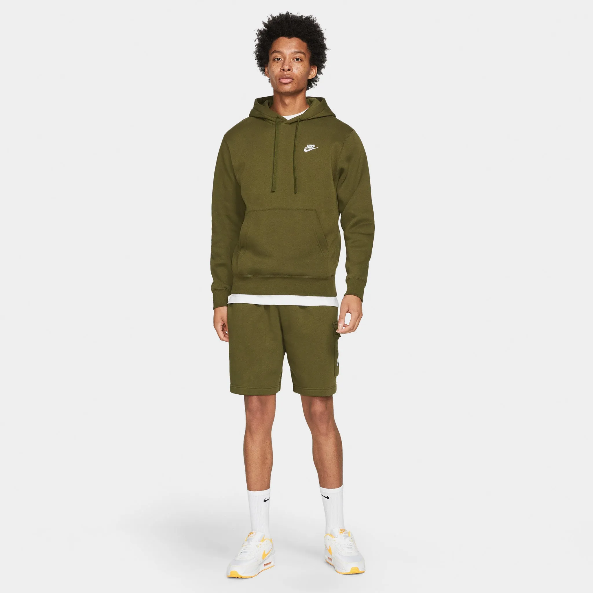 Nike Sportswear Club Fleece Pullover Hoodie Rough Green / Rough Green - White