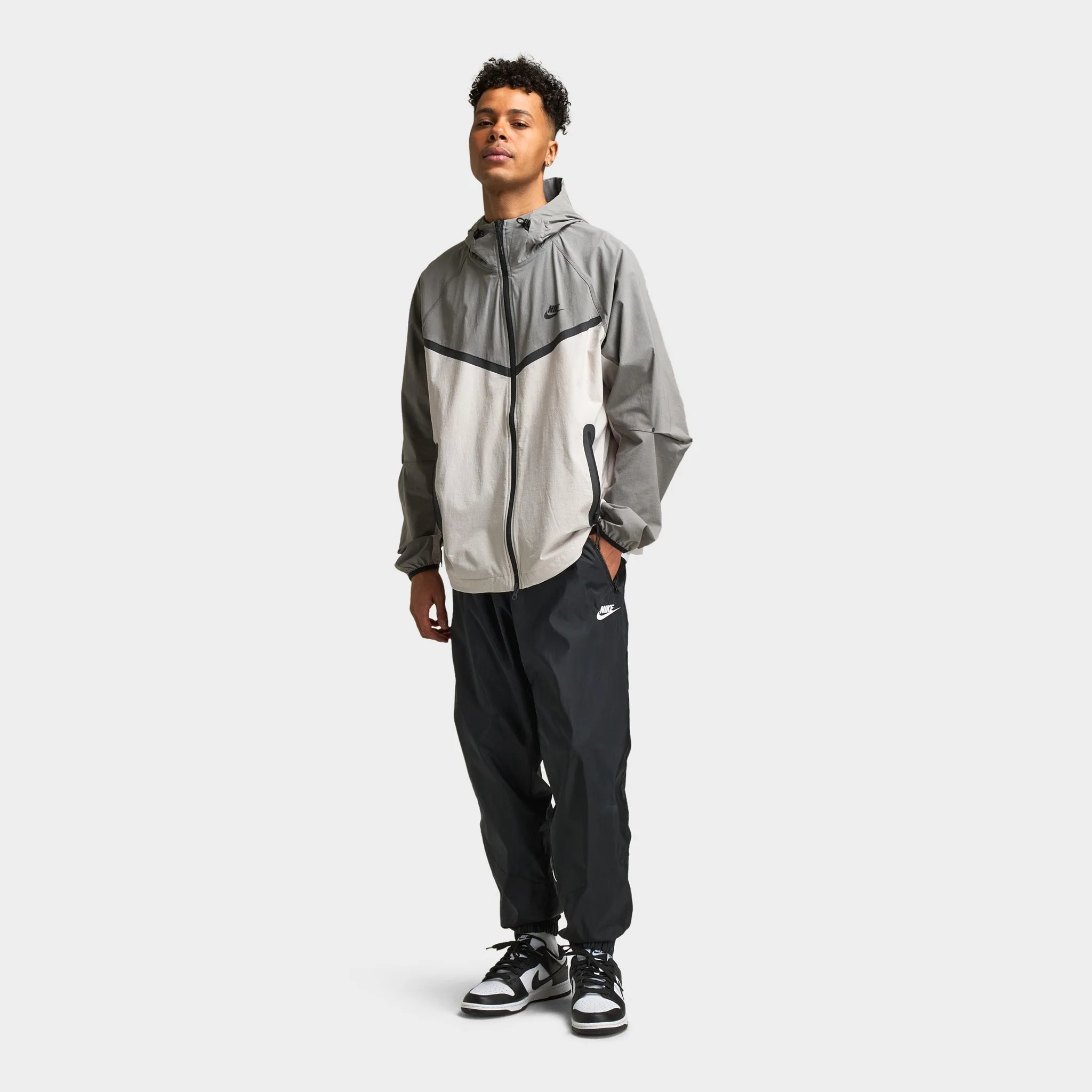 Nike Tech Woven Full Zip Windrunner Jacket Light Iron Ore / Flat Pewter - Black