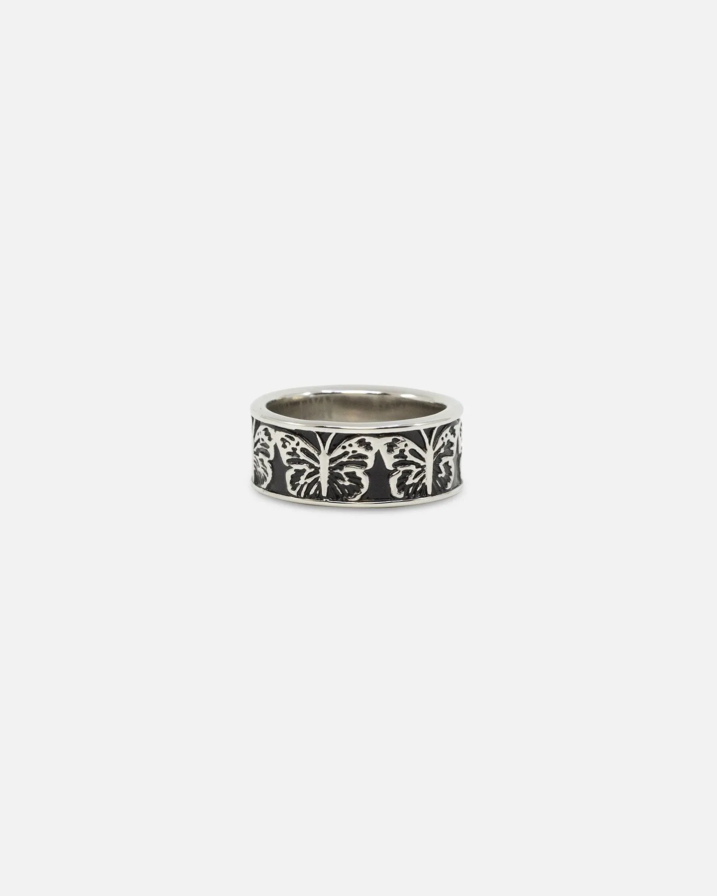 NXS Butterfly Band Ring Steel/Black
