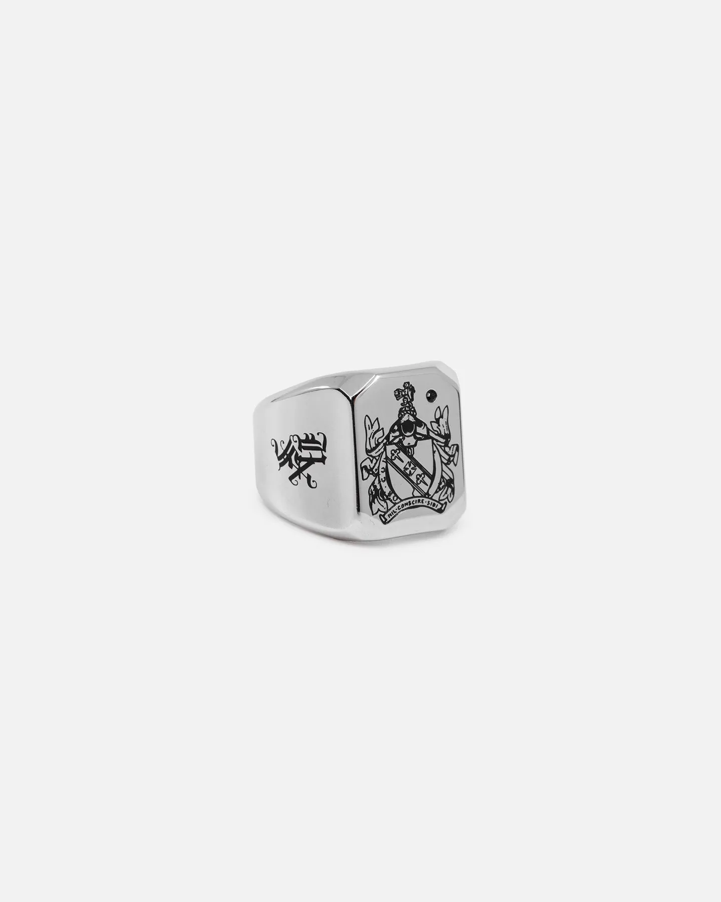 NXS Crest Ring White Gold/Black
