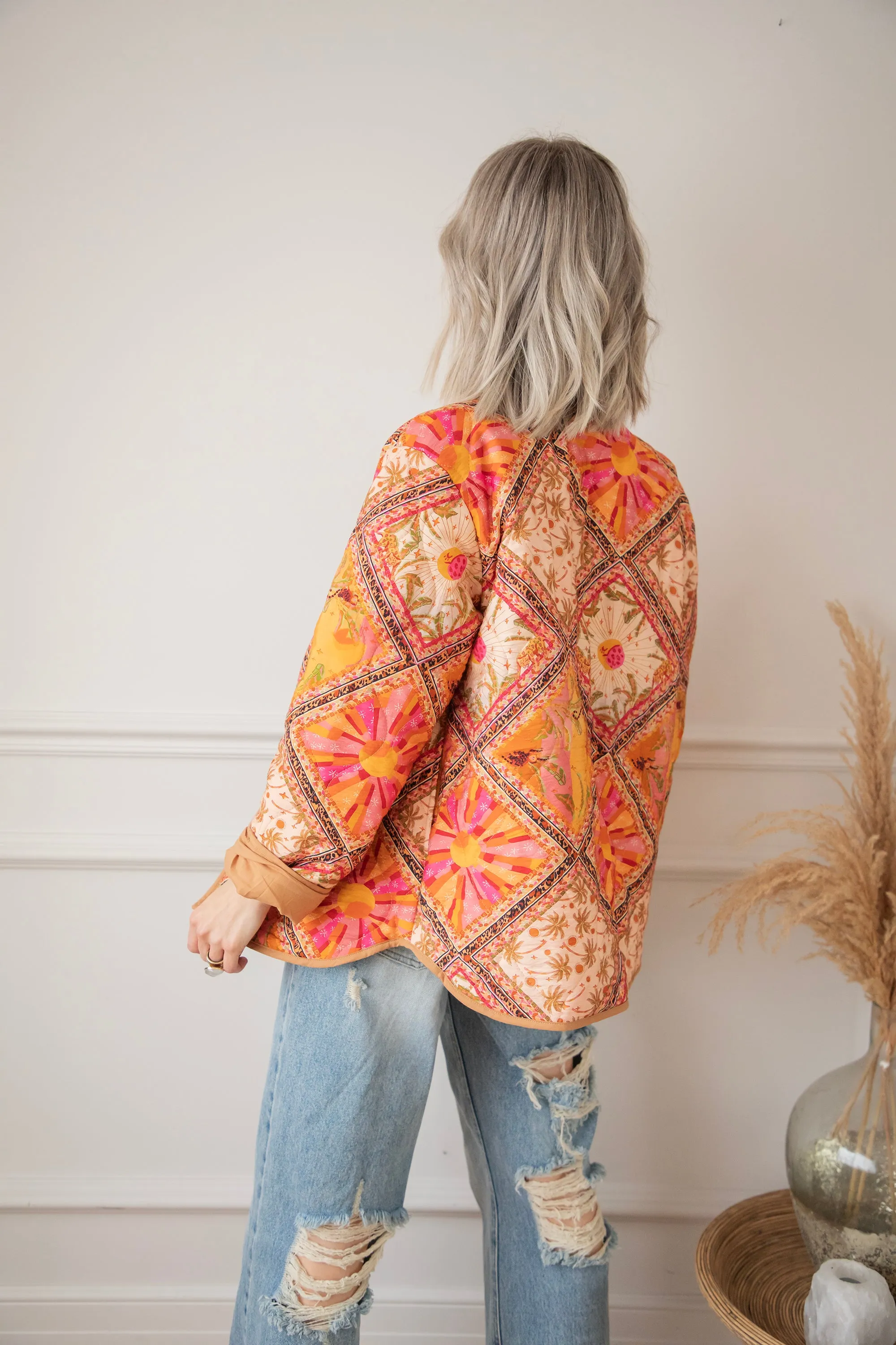 Palm Paradise Camel/Pink - Jacket