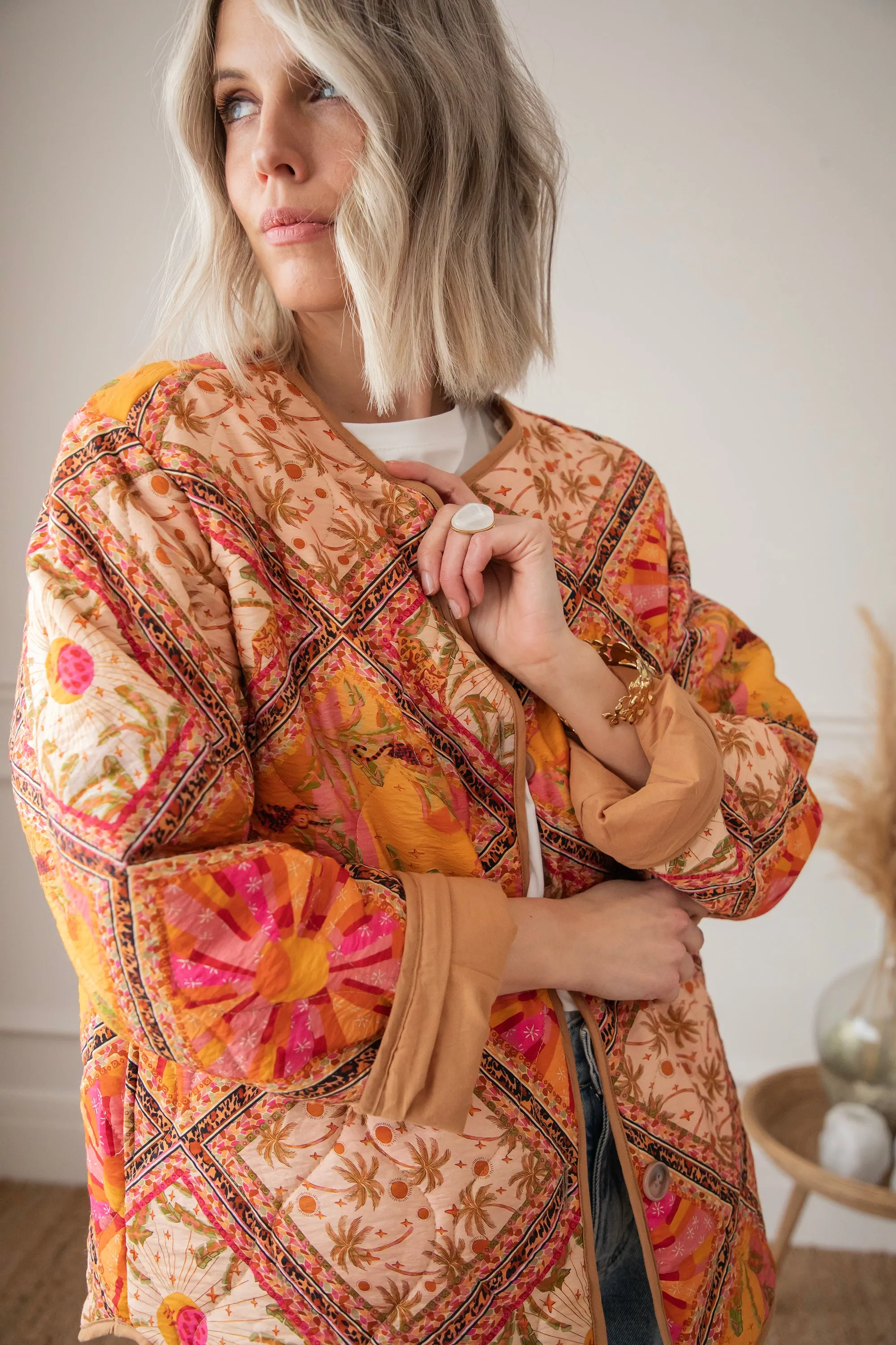 Palm Paradise Camel/Pink - Jacket