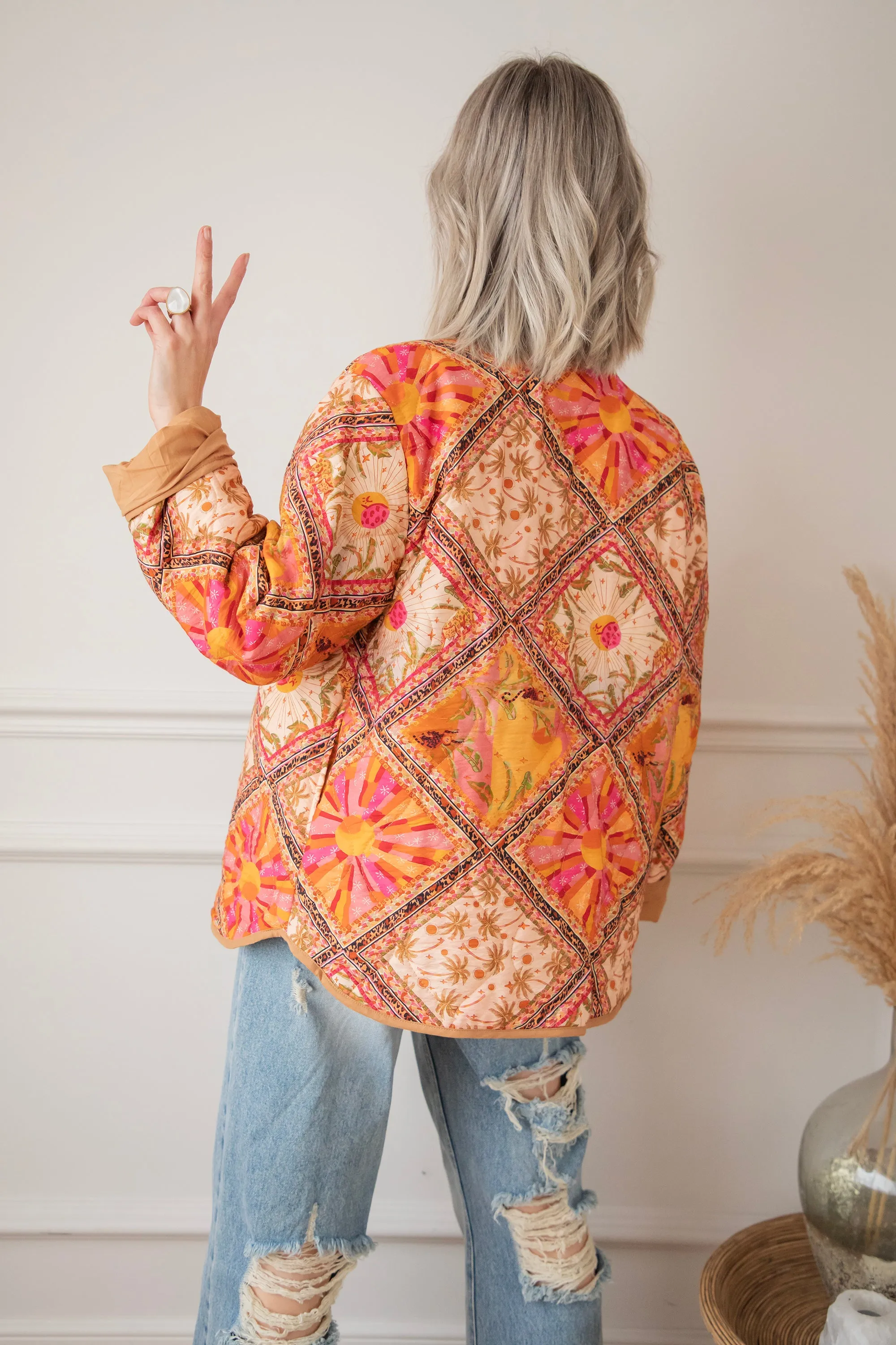 Palm Paradise Camel/Pink - Jacket
