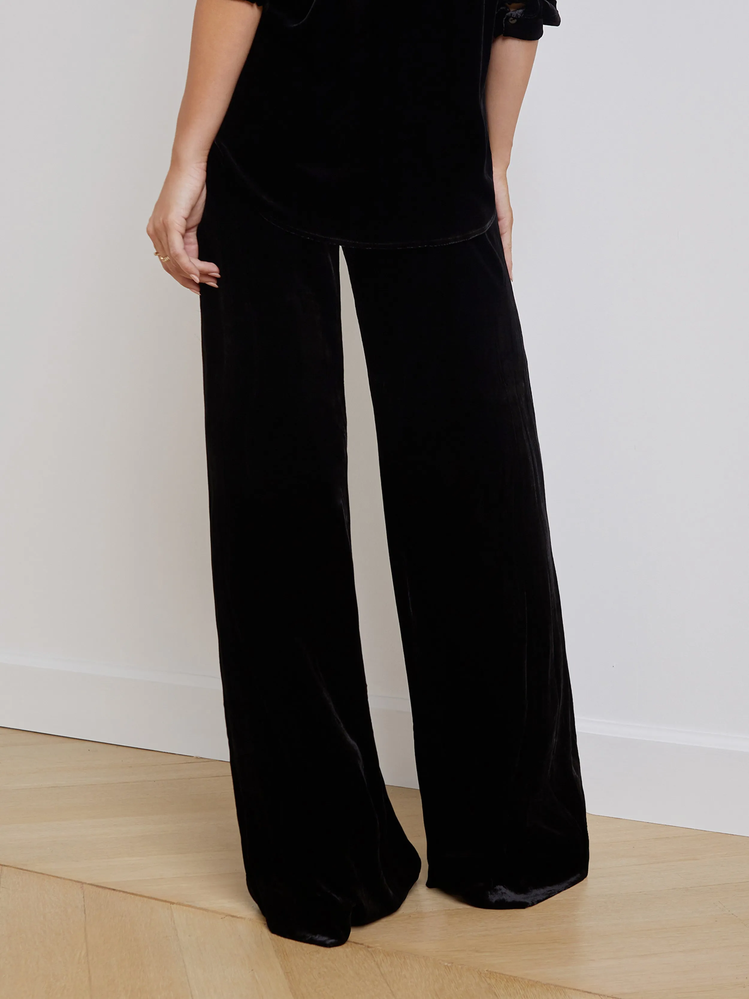Pilar Velvet Wide-Leg Pant