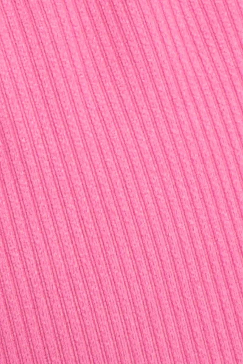 Pink Rib Jersey Crop And Shorts Set
