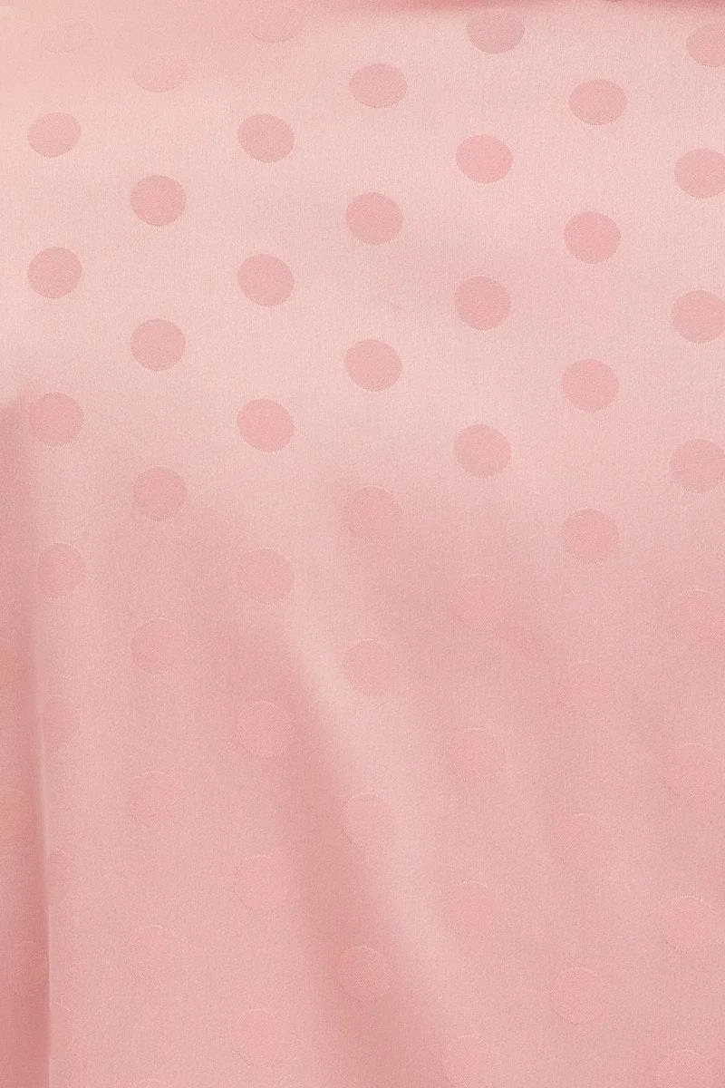 Pink Satin Pajamas Set Short Sleeve