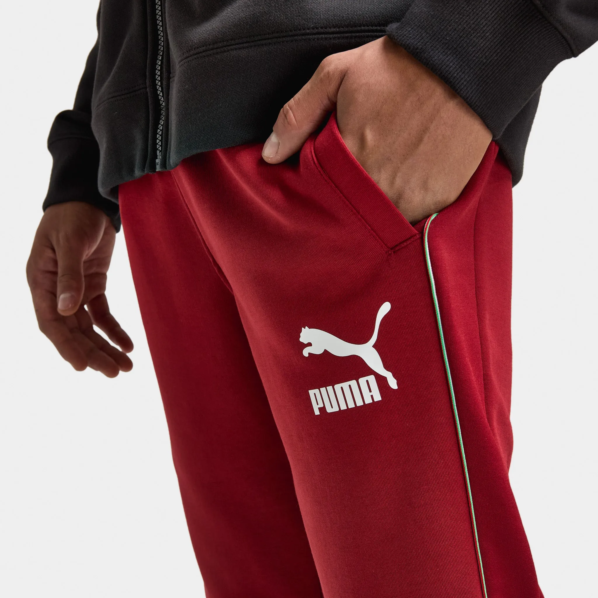 Puma Ferrari Race Iconic T7 Track Pants Intense Red / Speed Yellow