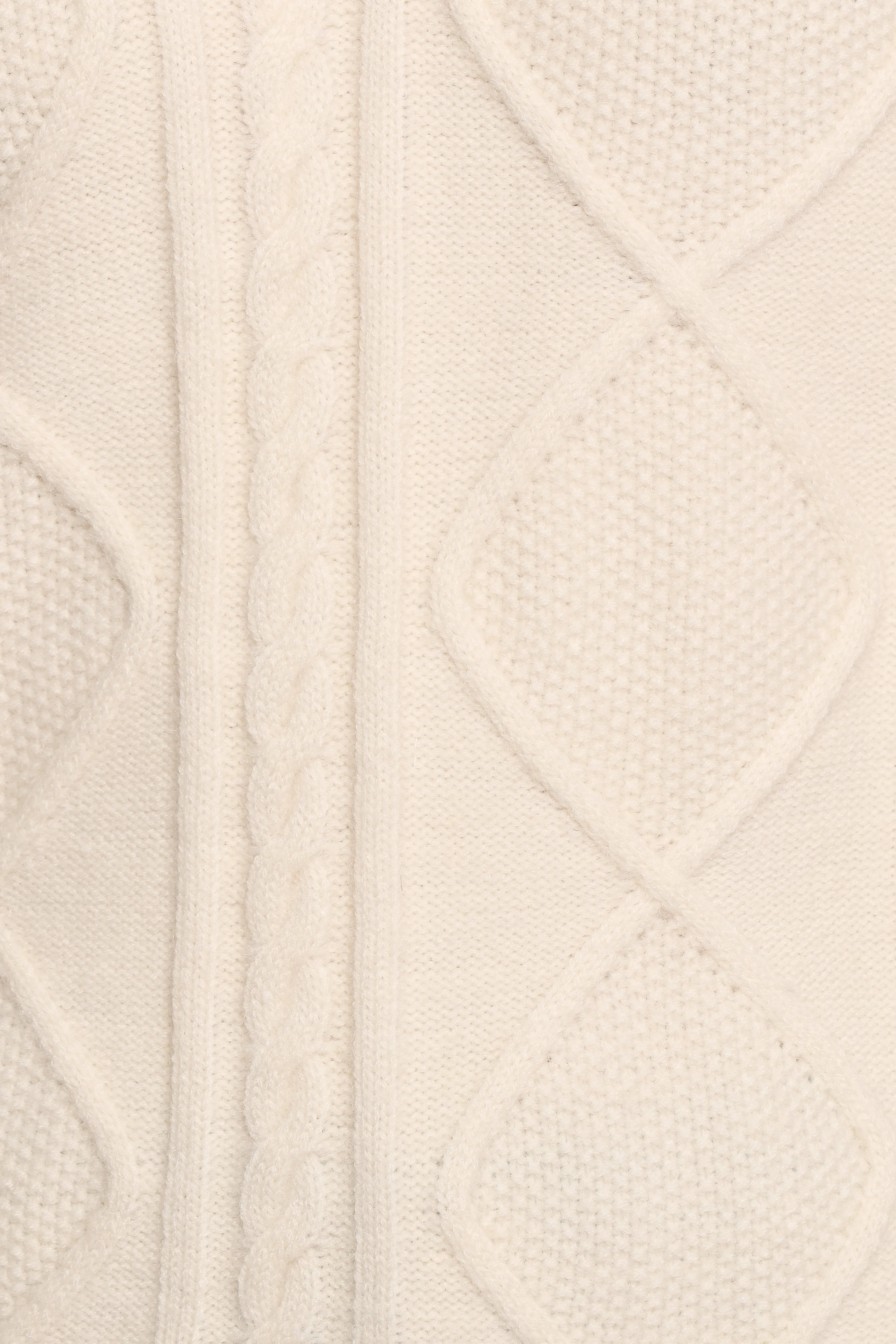 Robbie Collar Neck Cable Knit Sweater - Cream