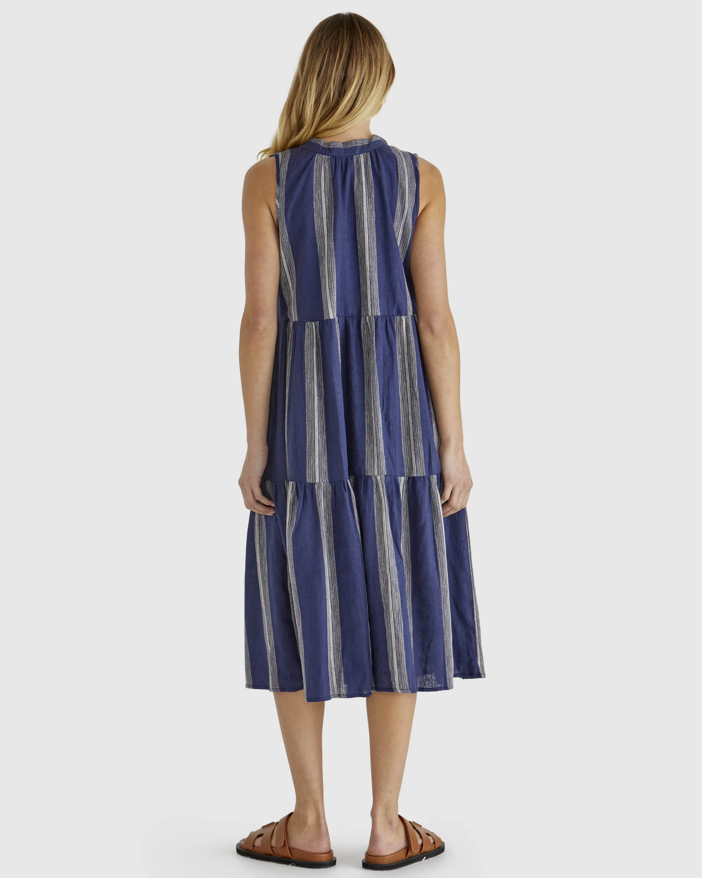 Sass Lizzy Dress Navy Stripe
