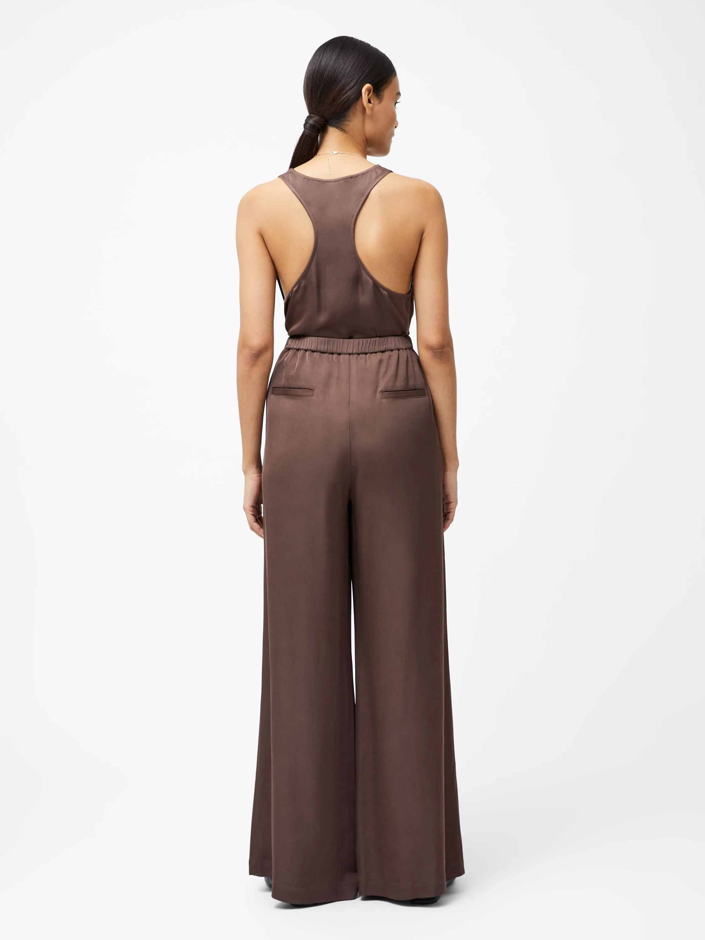 Sera Eco Satin Elasticated Wide Leg Trousers