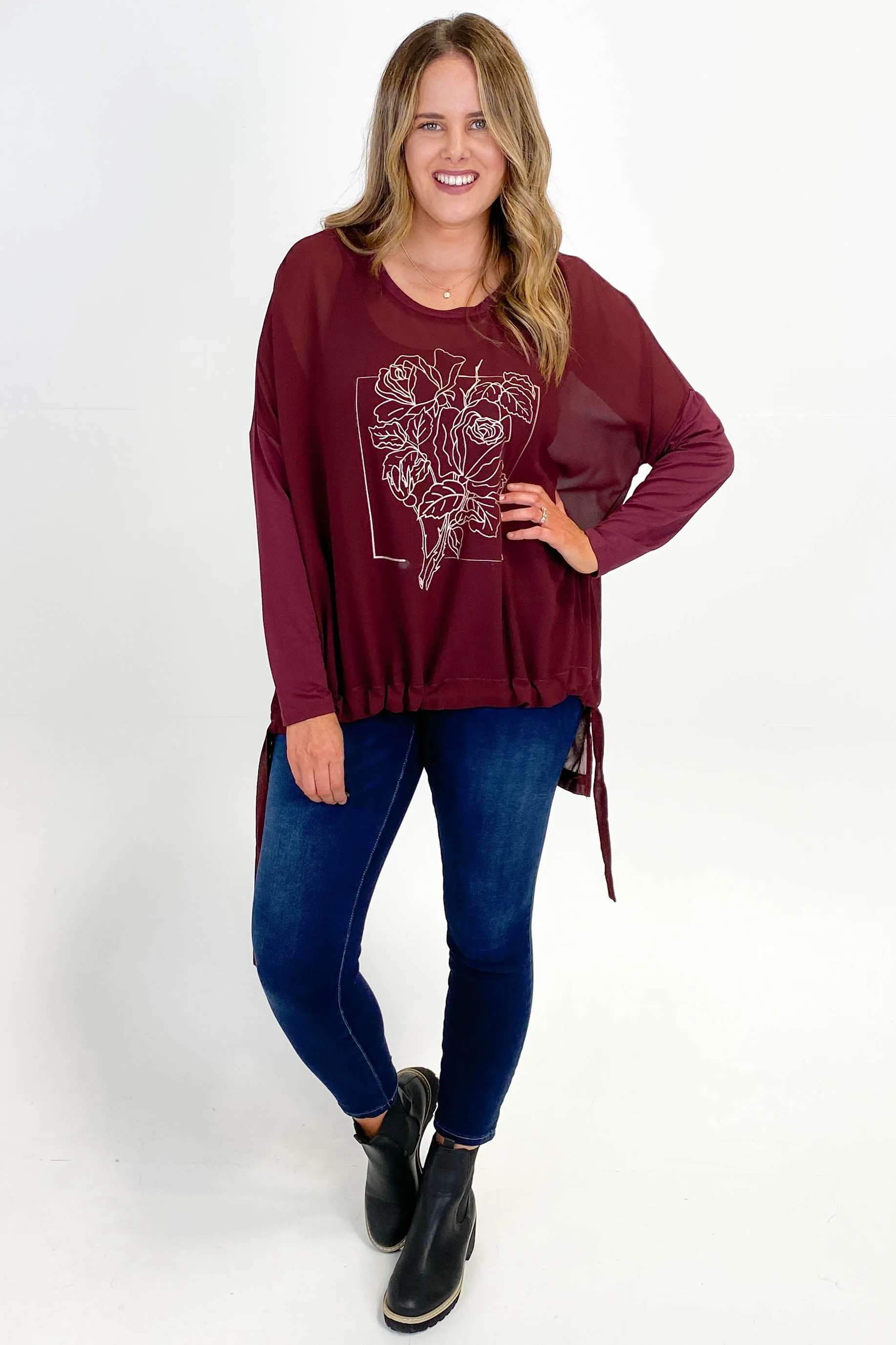 Shine On Label Roxanne Print Front Top Wine