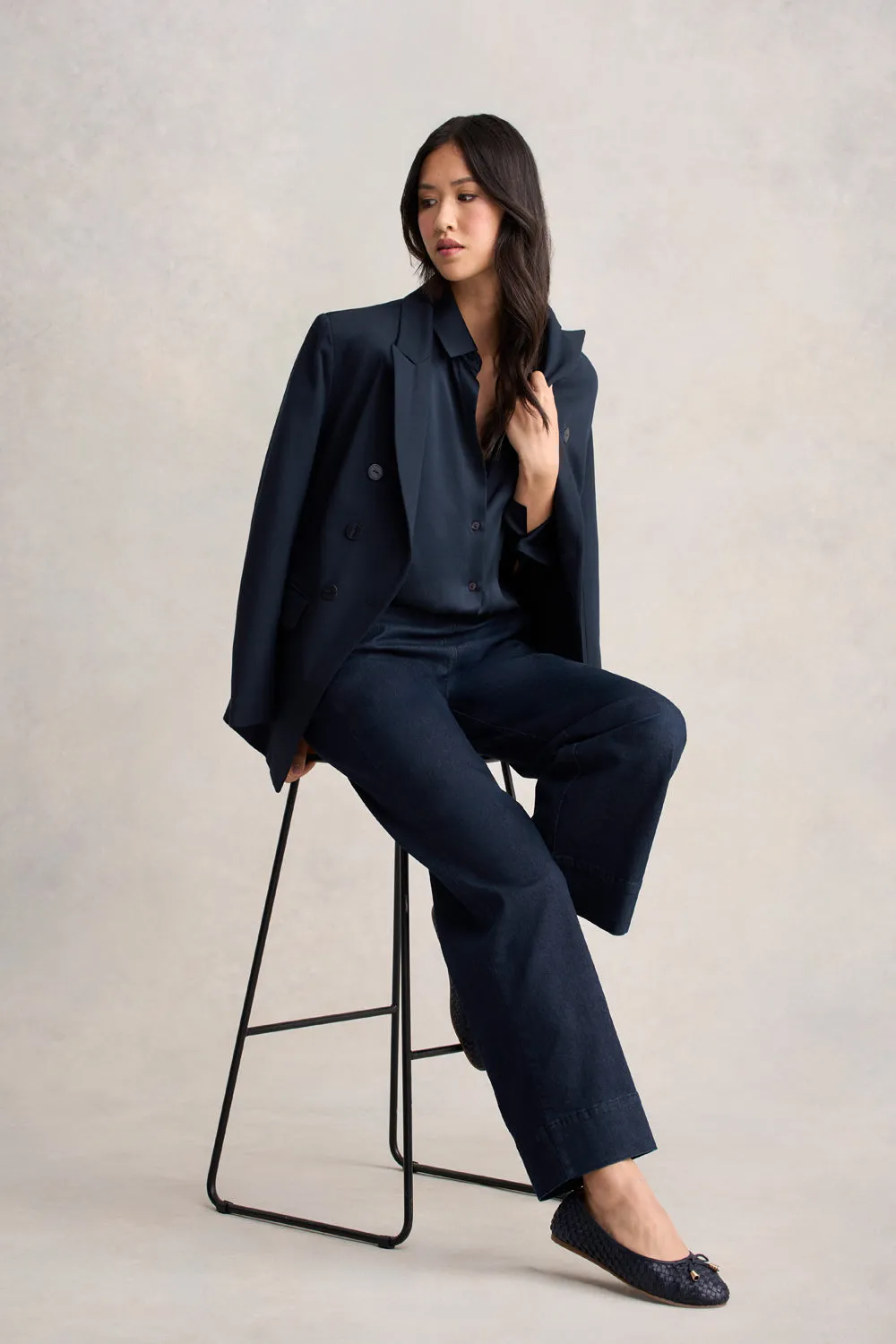 Stretch Silk Shirt - Ink