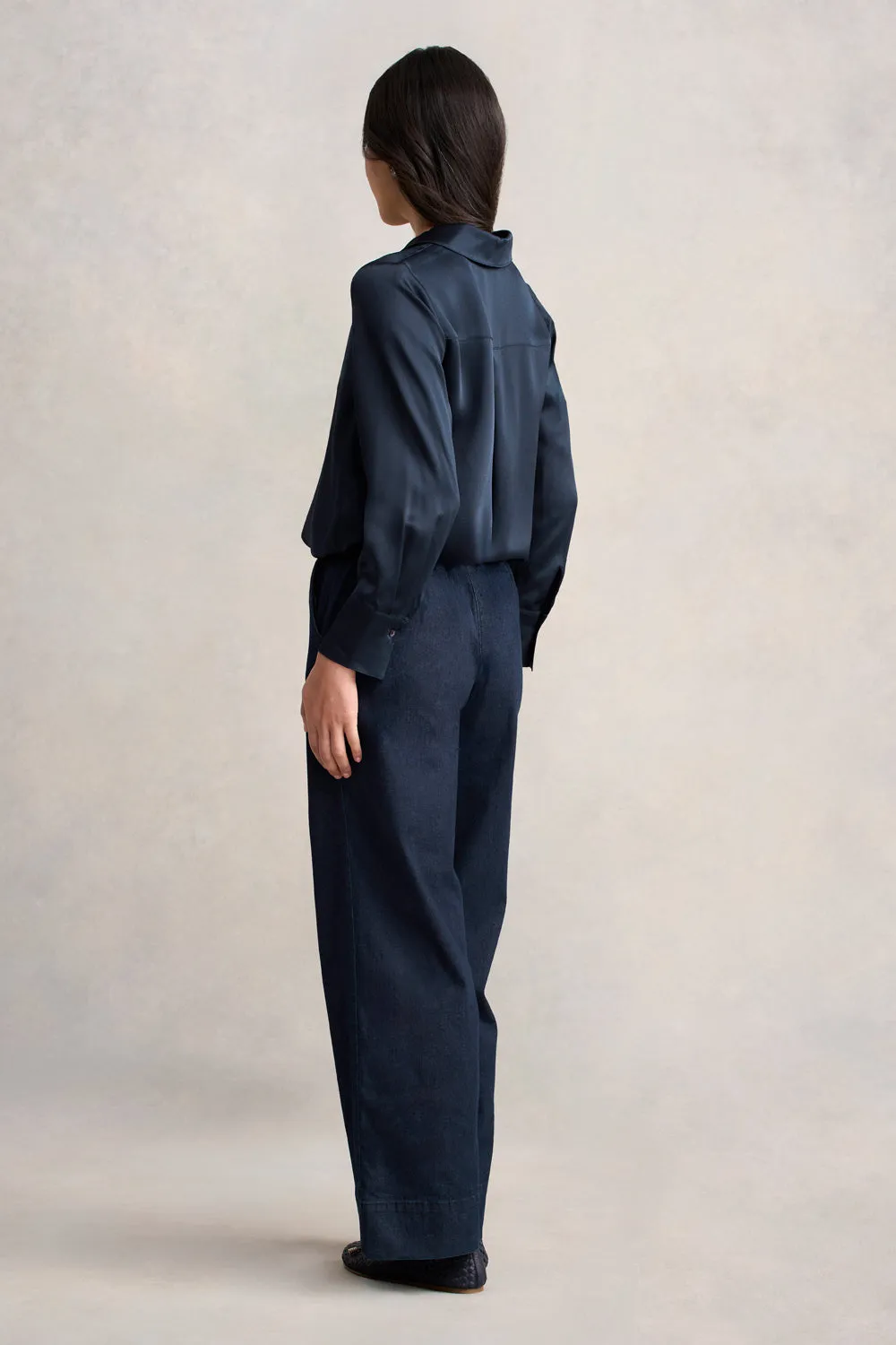 Stretch Silk Shirt - Ink