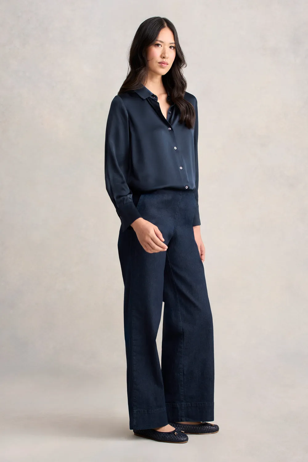 Stretch Silk Shirt - Ink