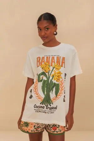 Tee relaxed Banana white