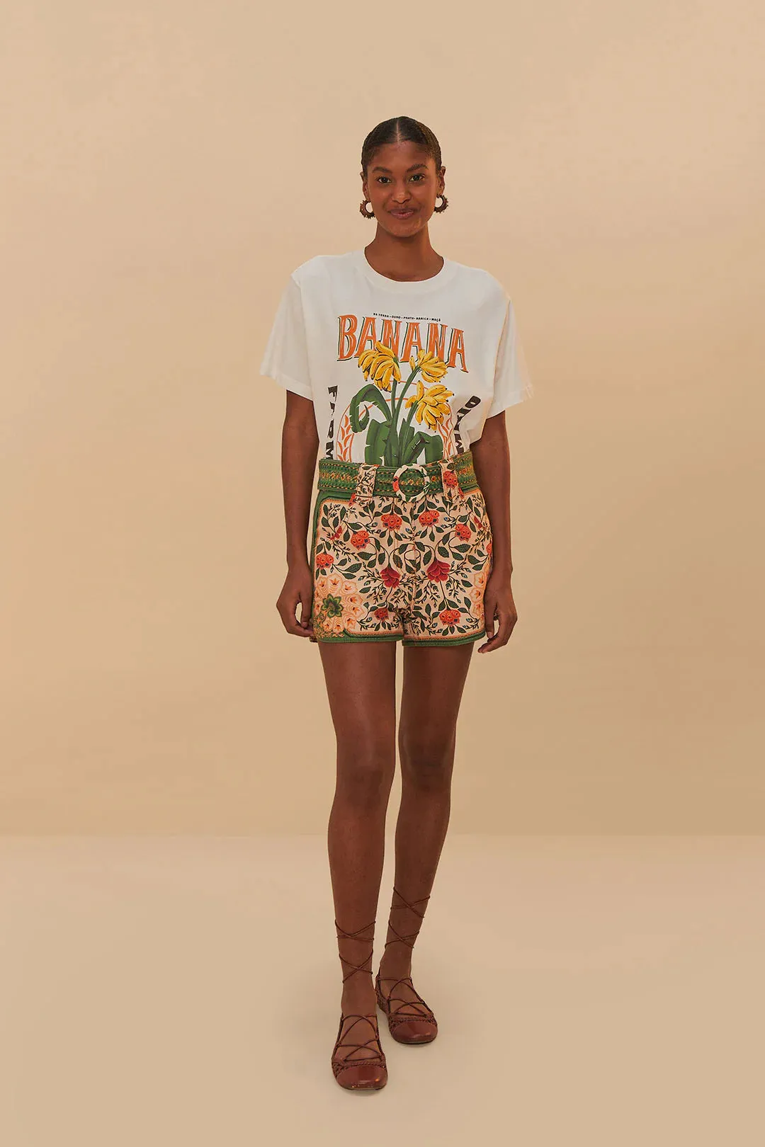 Tee relaxed Banana white