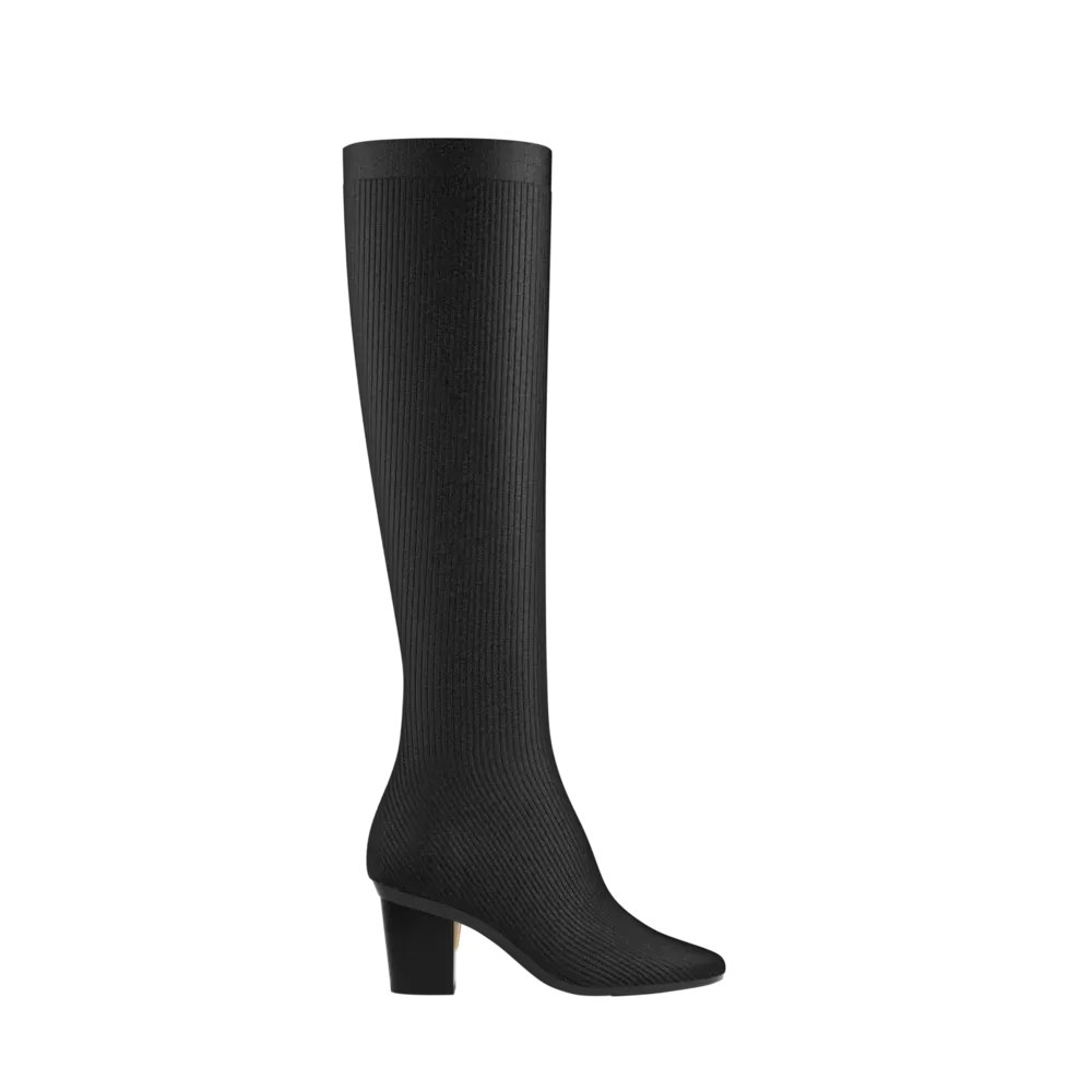 The Joanna Knee High Boot - Coal Knit 3 Block - FINAL SALE