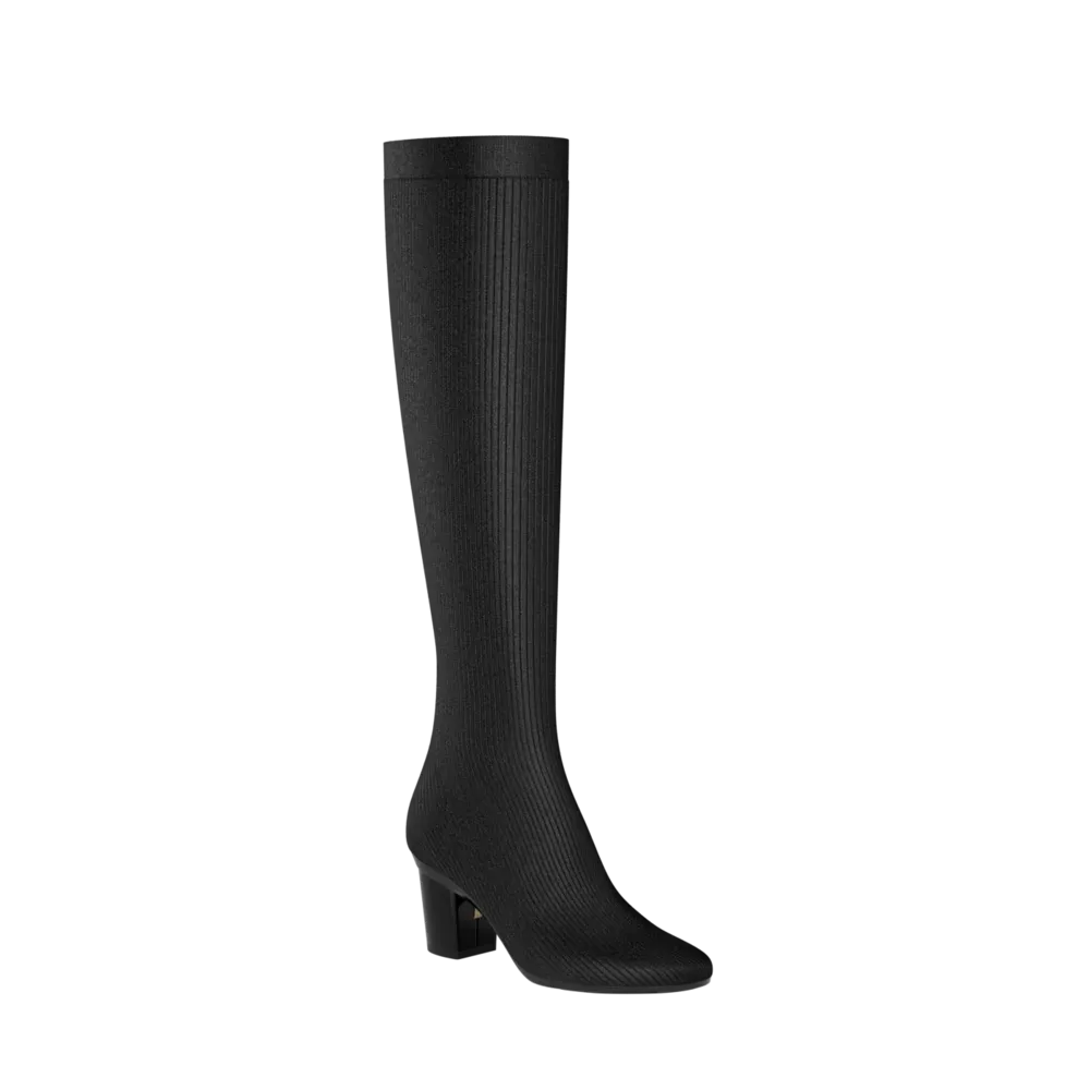 The Joanna Knee High Boot - Coal Knit 3 Block - FINAL SALE