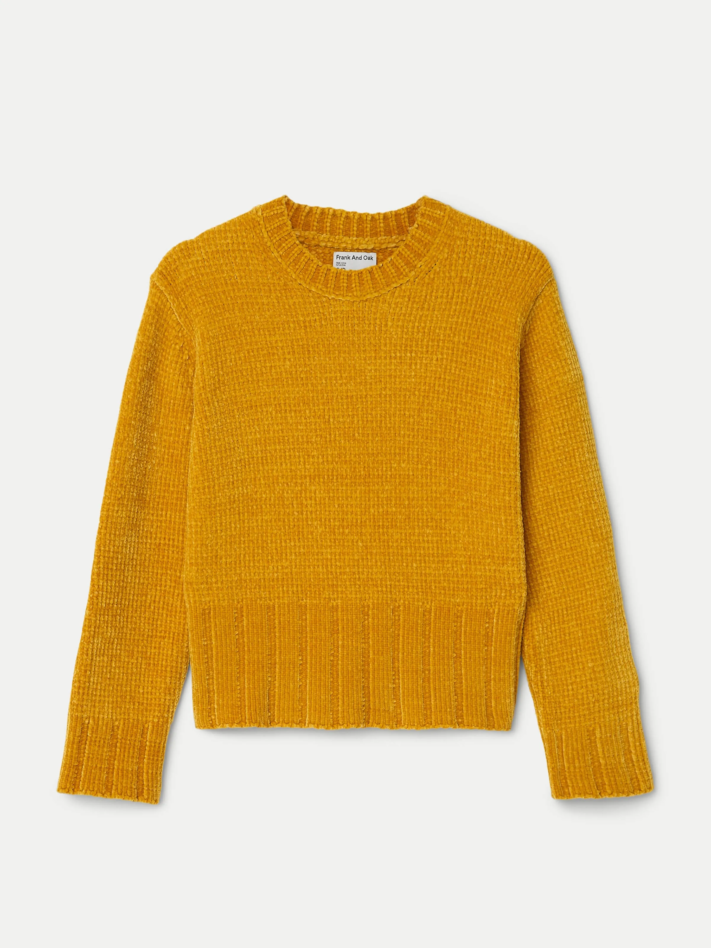 The Velvet Crewneck Sweater  in Mustard