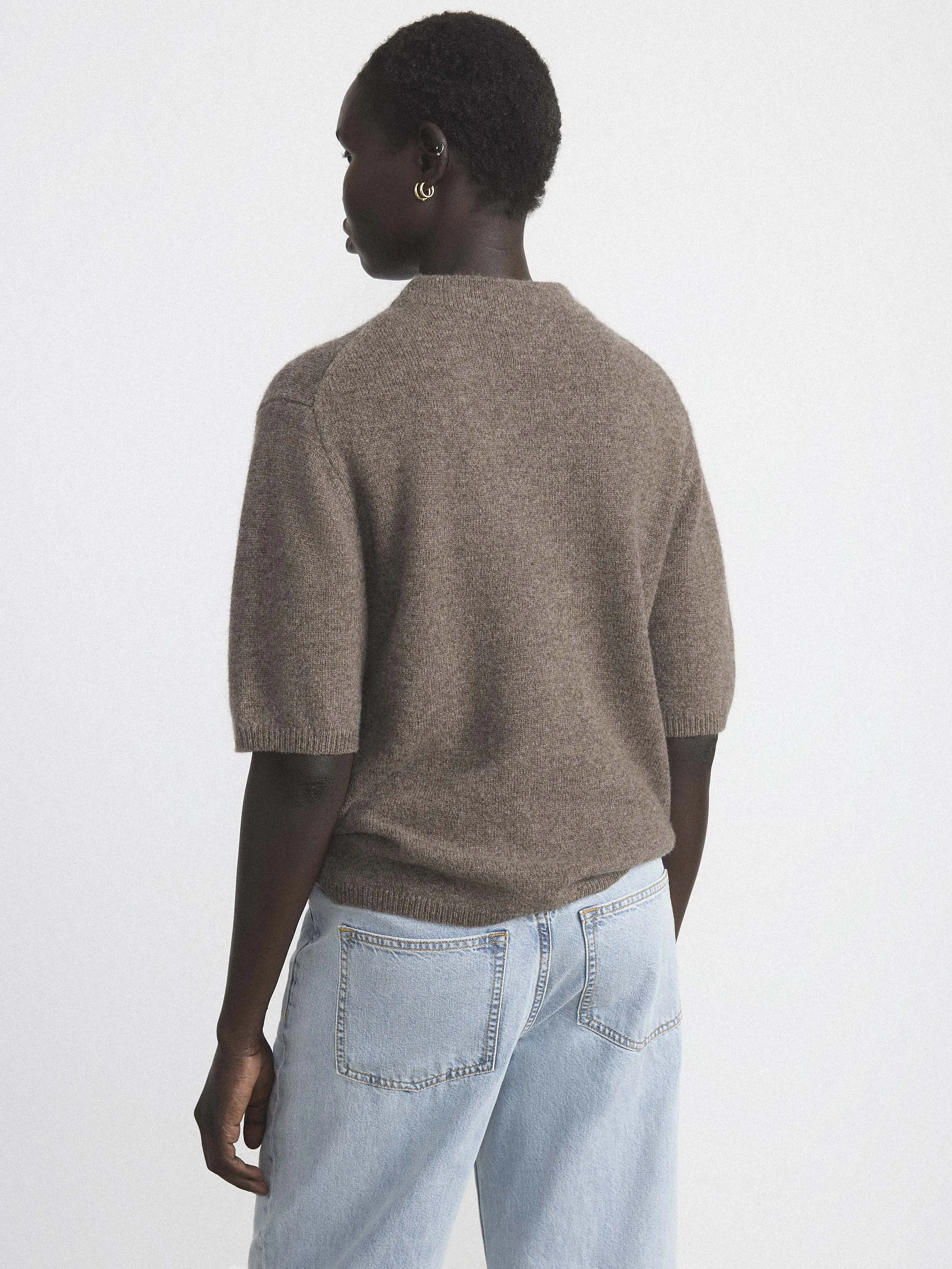 The Yak Wool T-Shirt in Dark Taupe