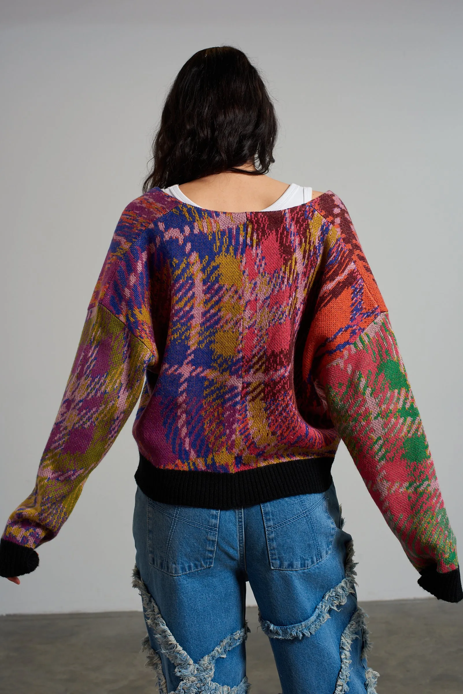 Underground Wavy Tartan Cardigan