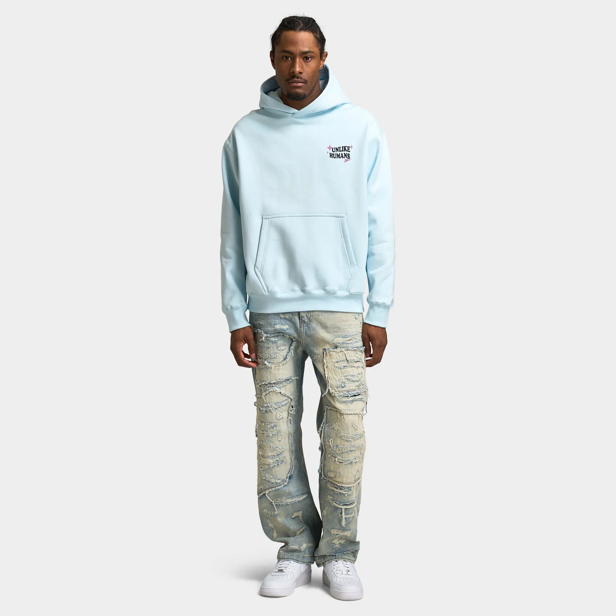 Unlike Humans Good Days Pullover Hoodie / Delicate Blue