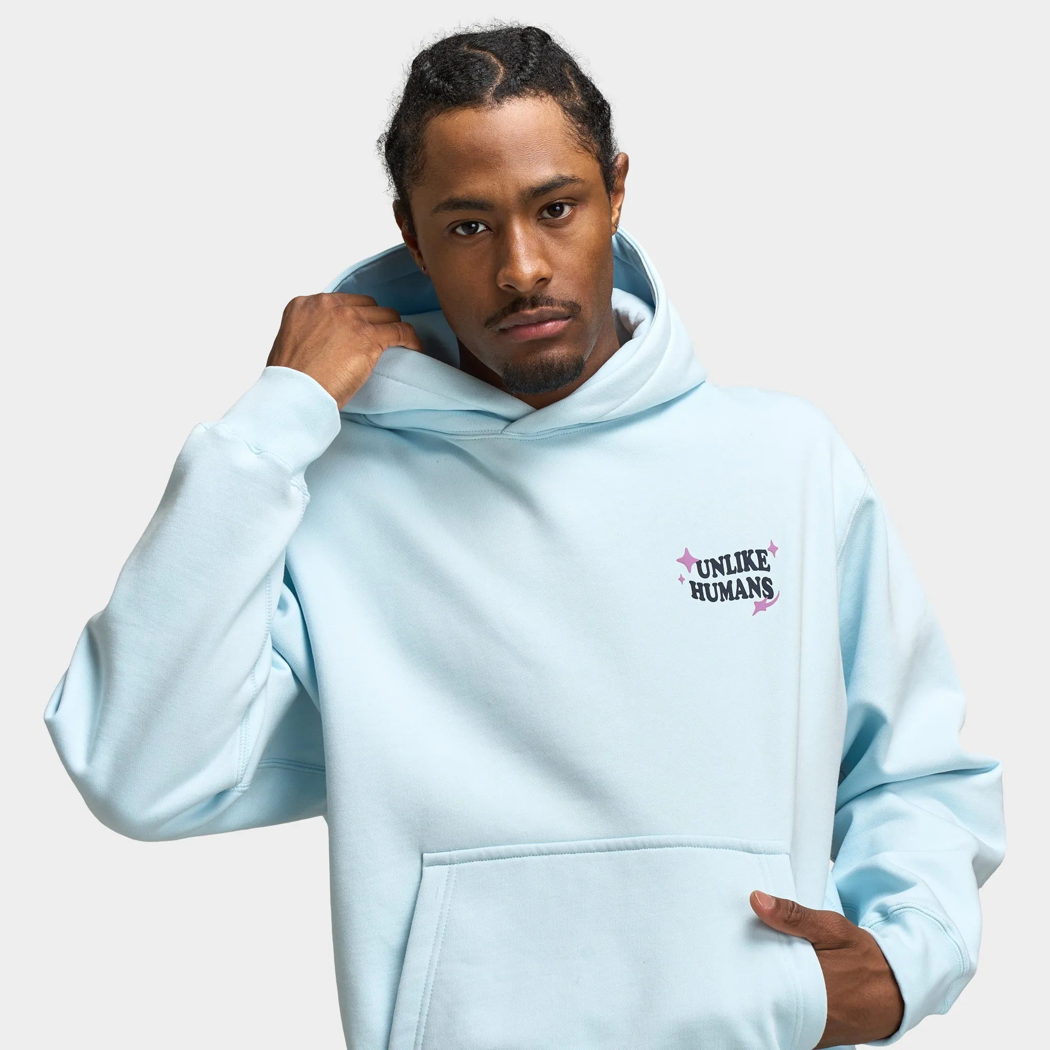Unlike Humans Good Days Pullover Hoodie / Delicate Blue