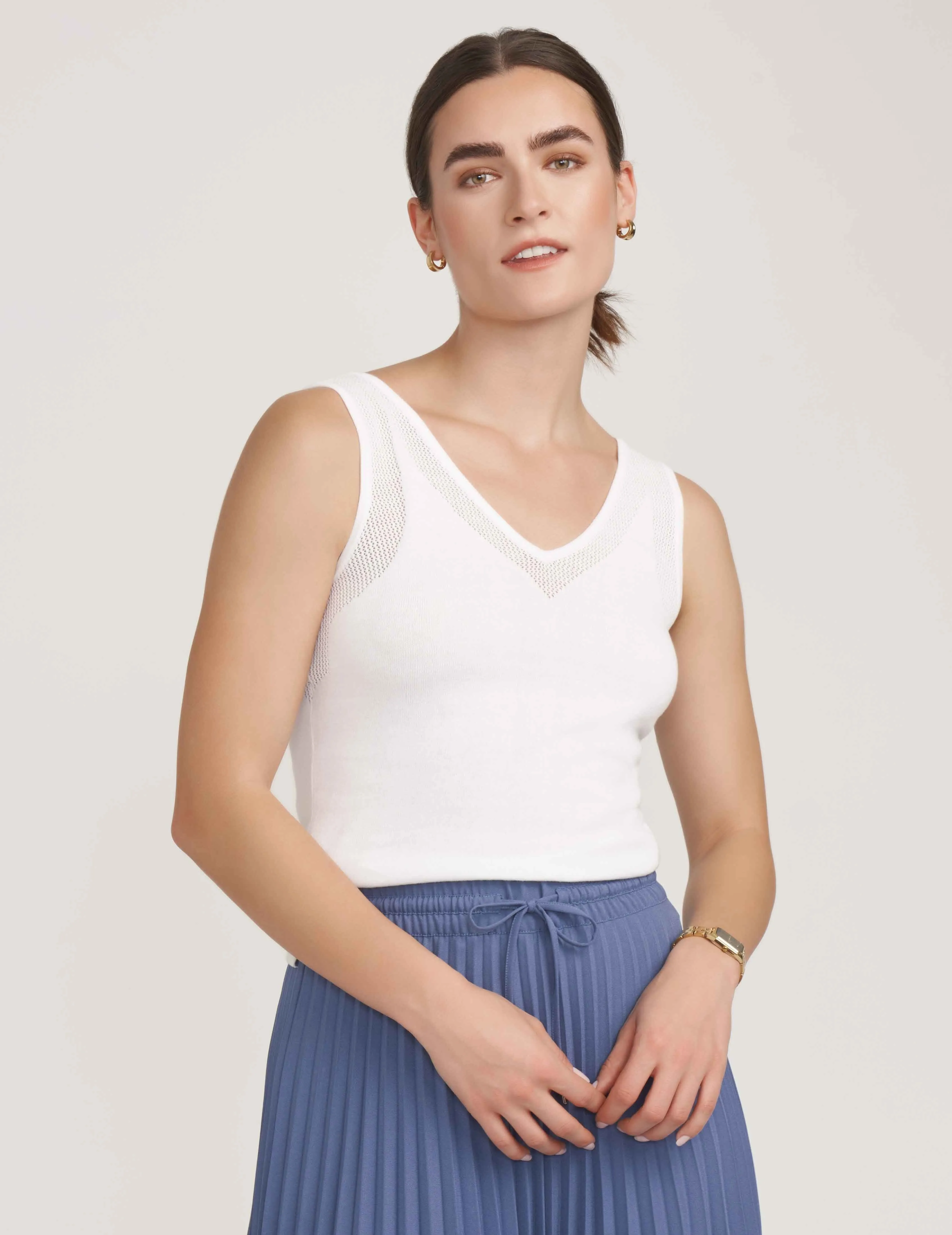 V-Neck Mesh Tank Top- Sale