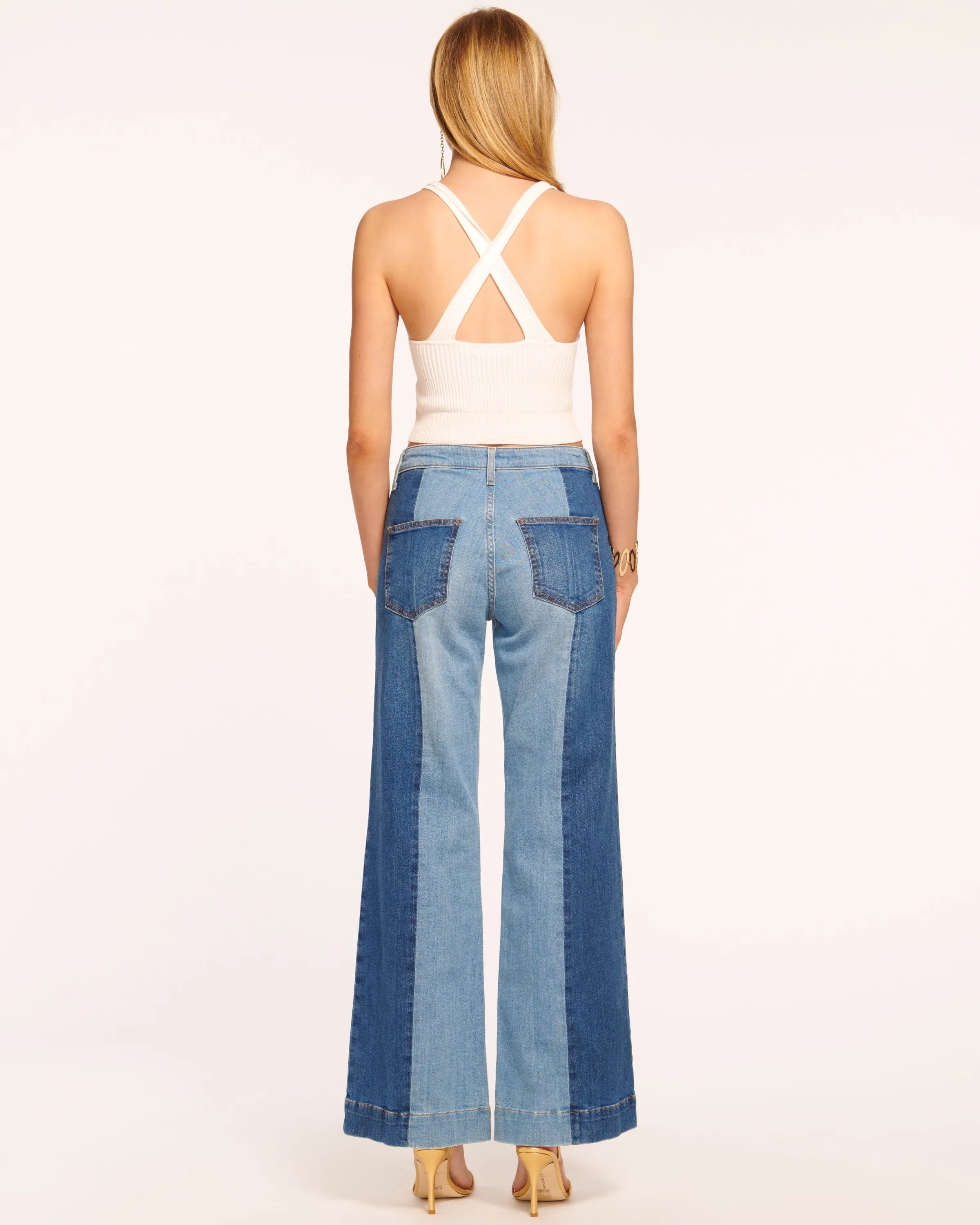 Vinnie Wide Leg Two-Tone Jean