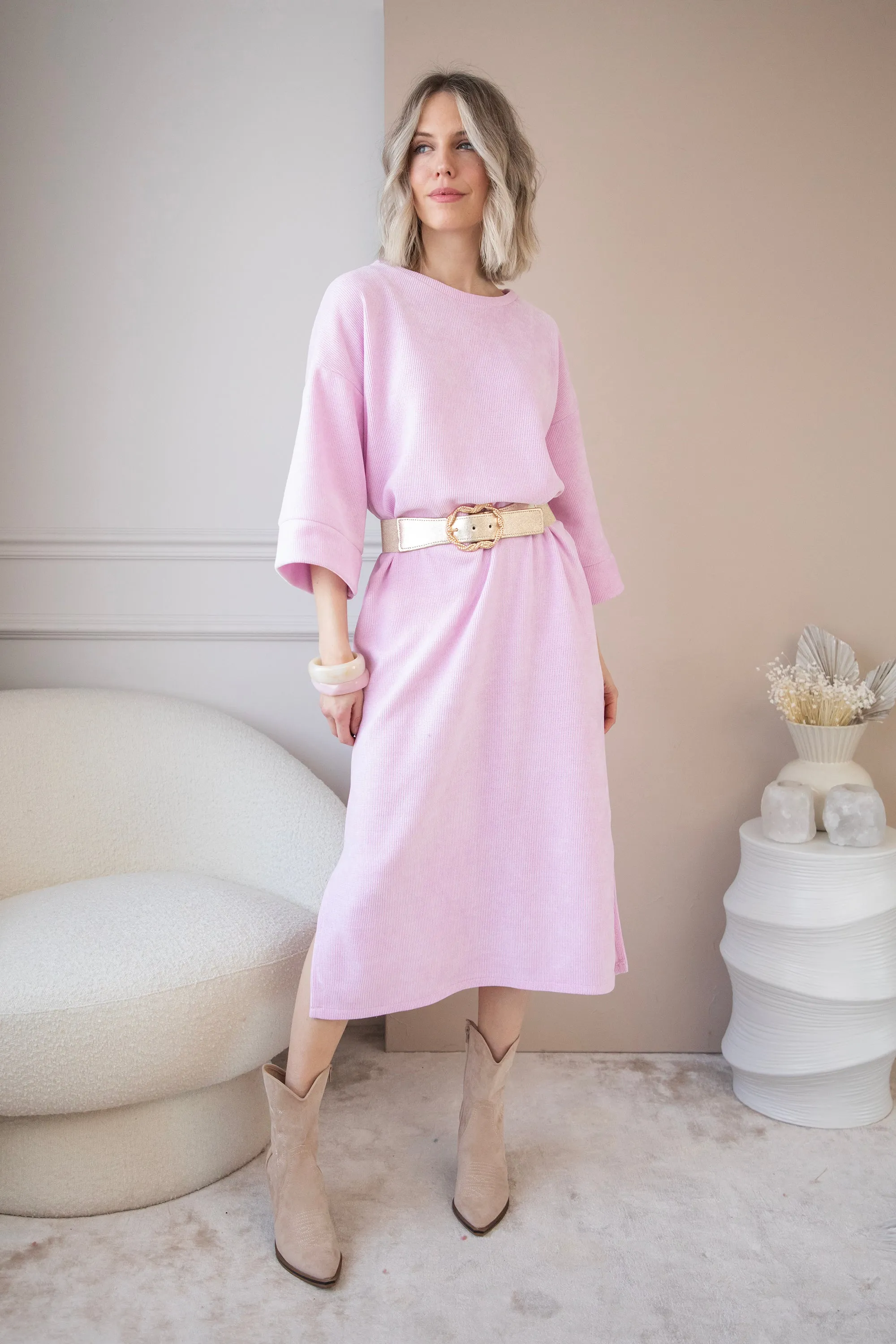 Viva Velvet Baby Pink - Maxi Jurk