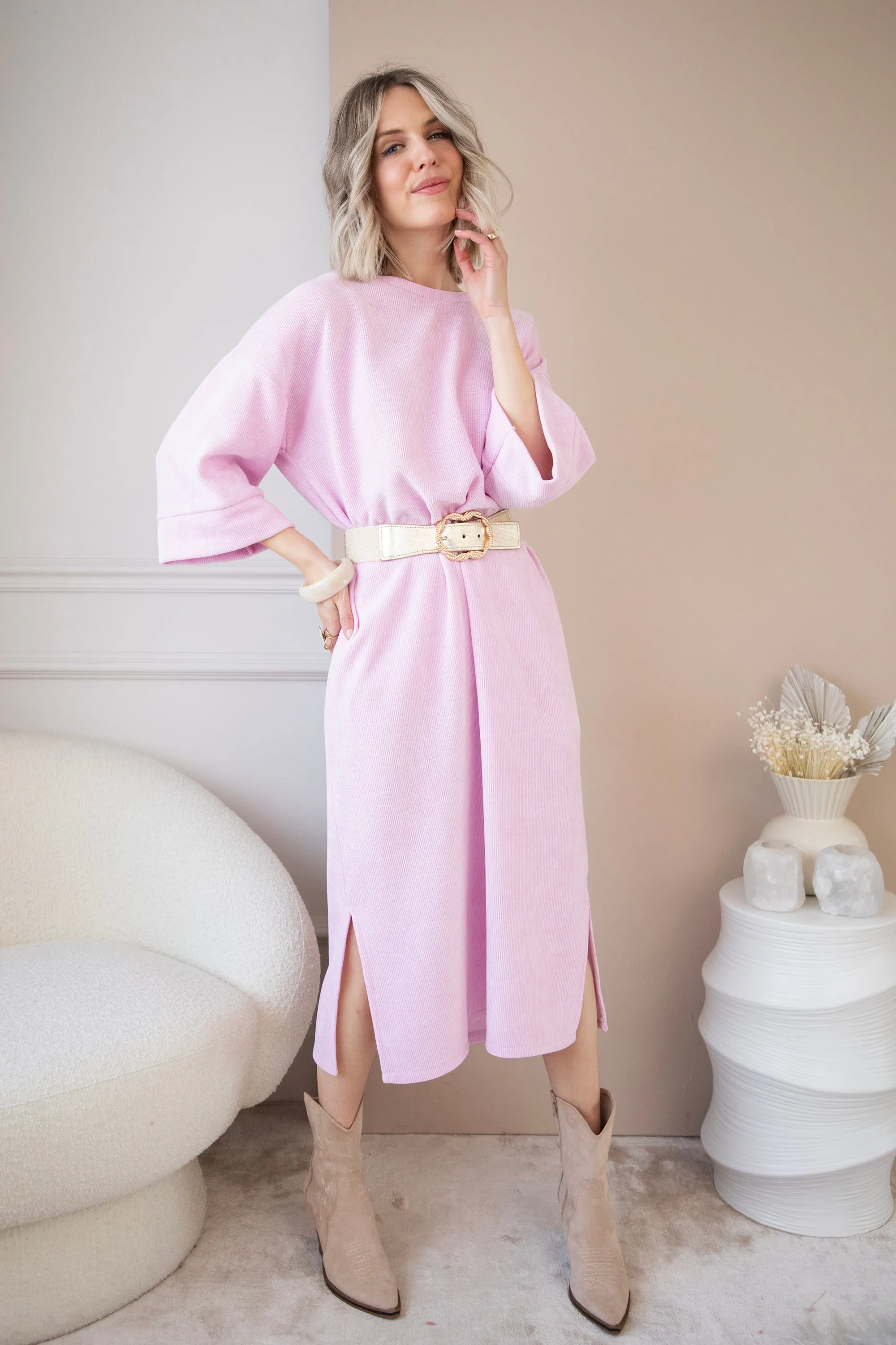 Viva Velvet Baby Pink - Maxi Jurk