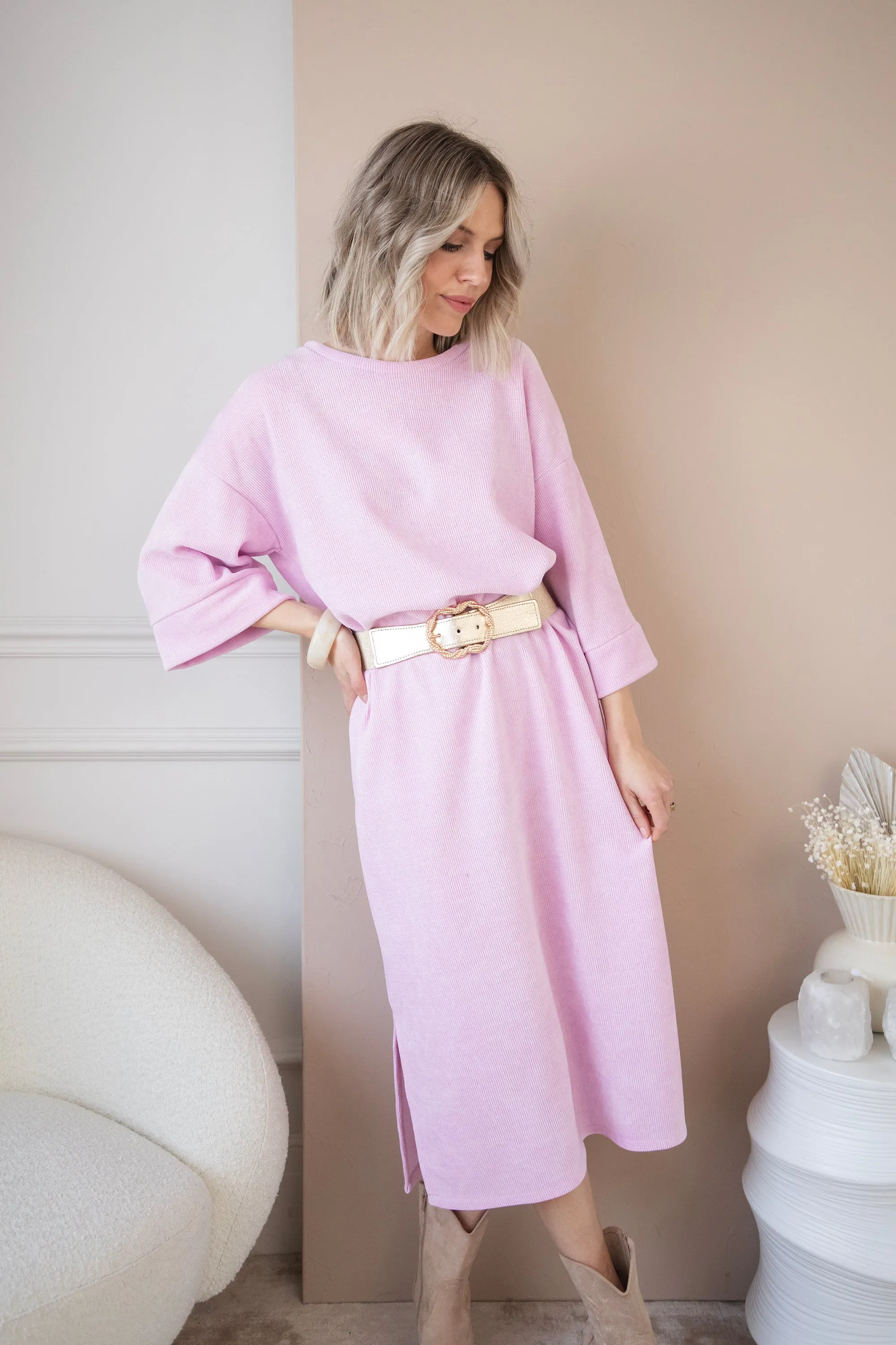 Viva Velvet Baby Pink - Maxi Jurk