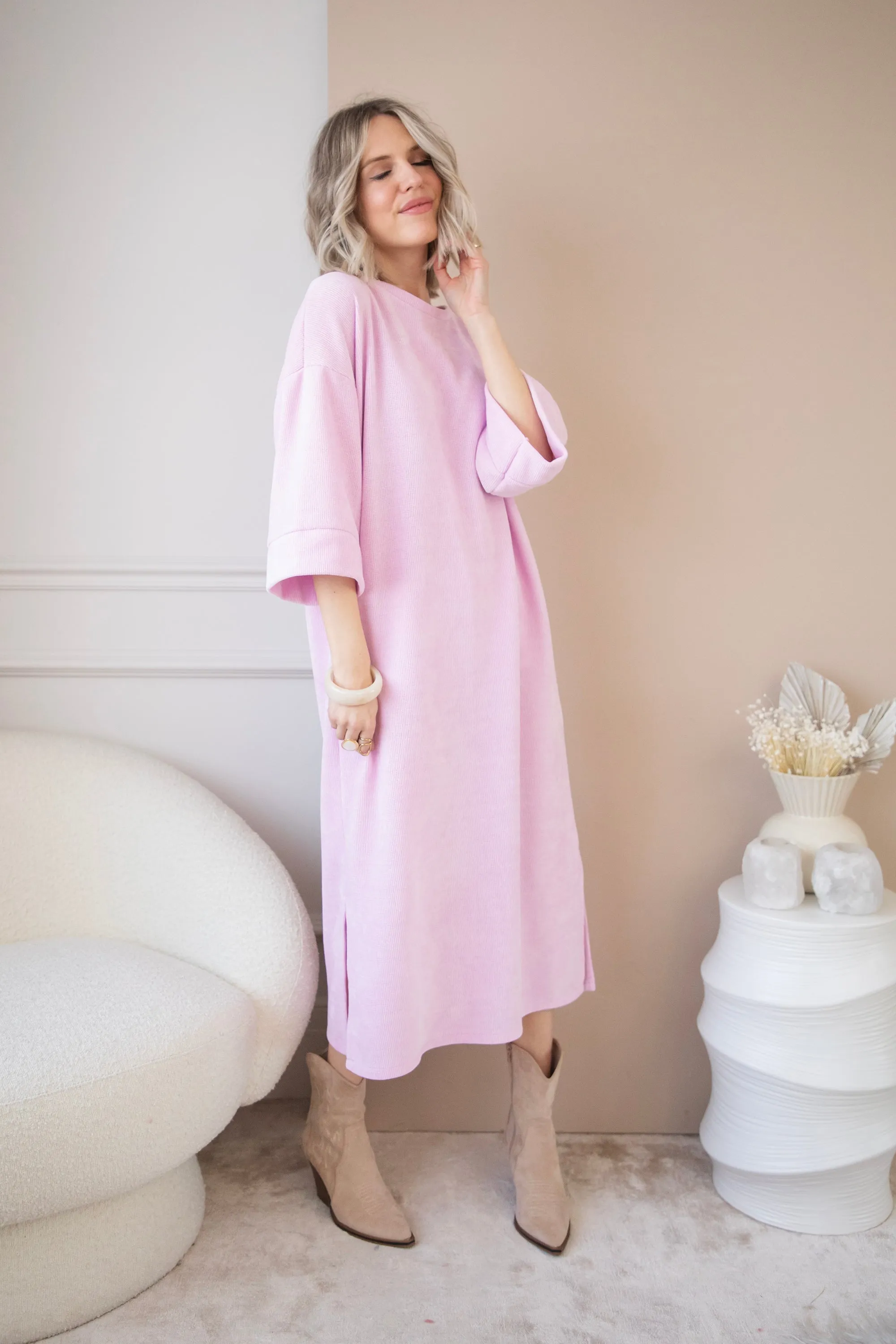 Viva Velvet Baby Pink - Maxi Jurk