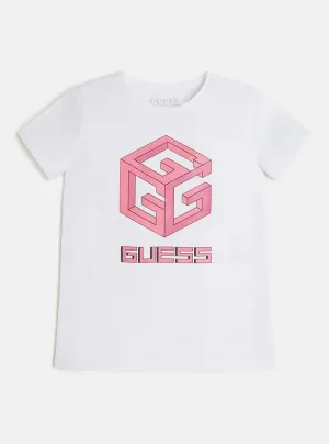 White G Cube Logo T-Shirt (7-16)