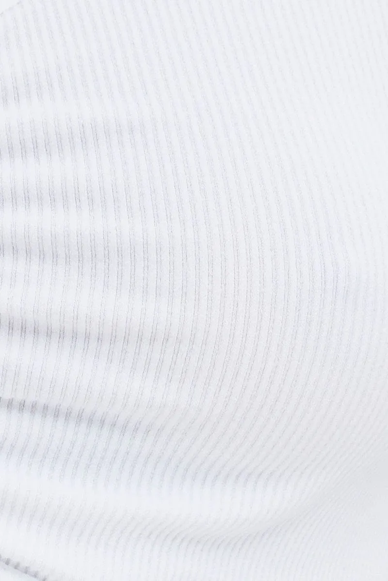 White Top Long sleeve High neck Seamless