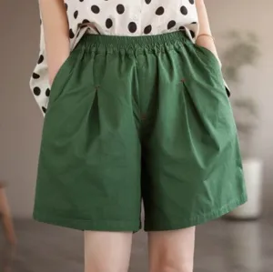 Women Summer Minimalist Solid Casual Loose Shorts