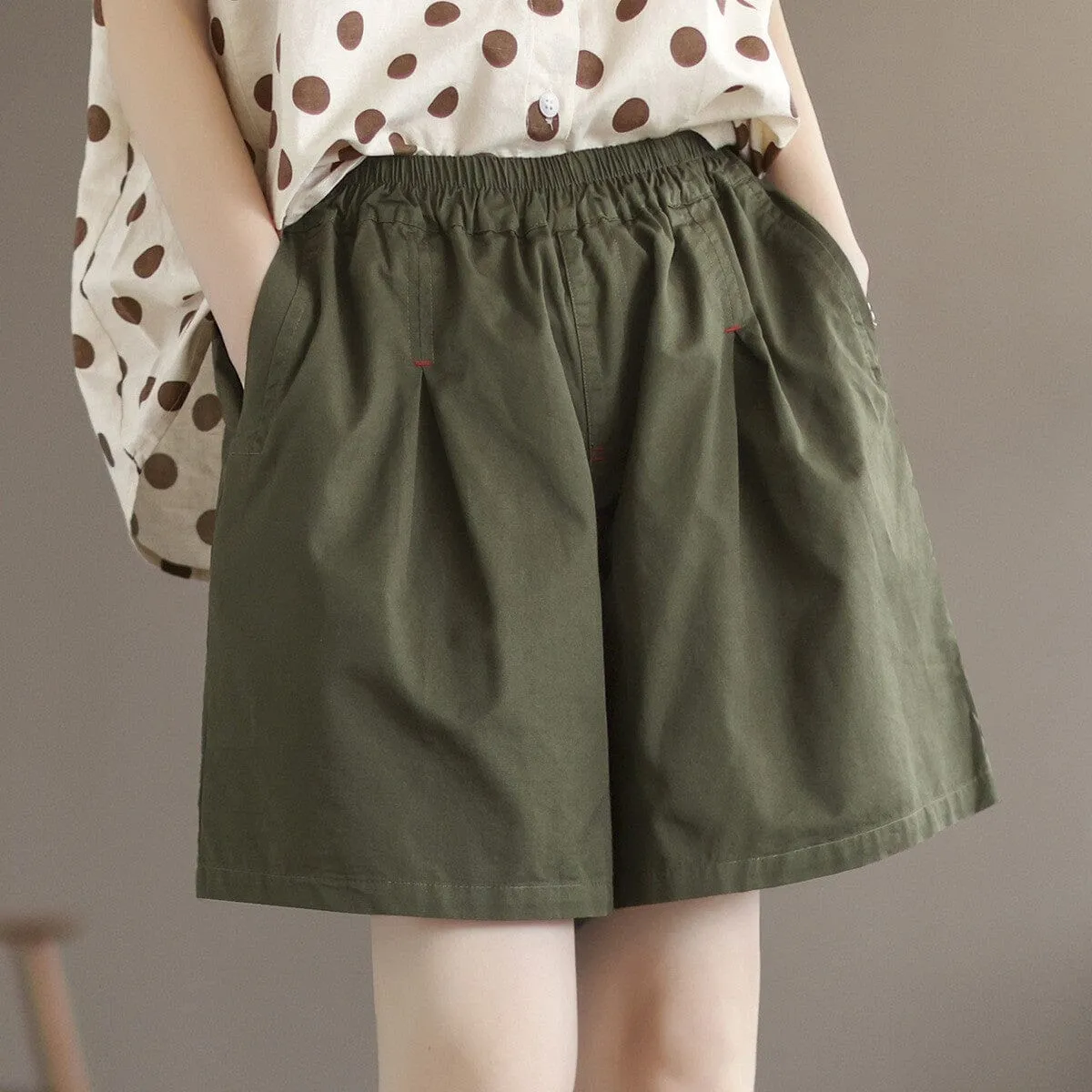 Women Summer Minimalist Solid Casual Loose Shorts